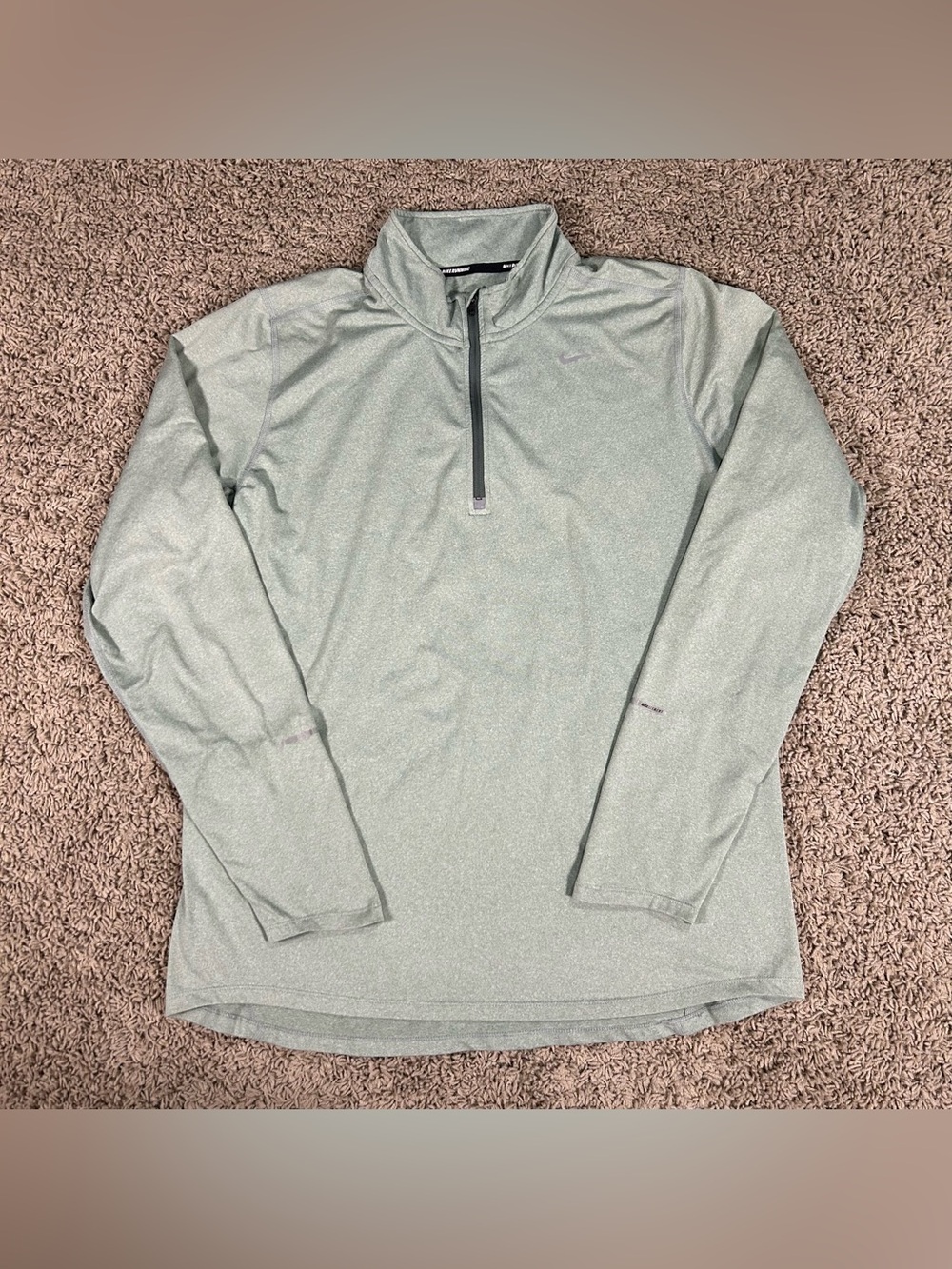 Nike Element Running Sweatshirt Mens Large Mint Green Dri-FIT 1/4 Zip Pullover